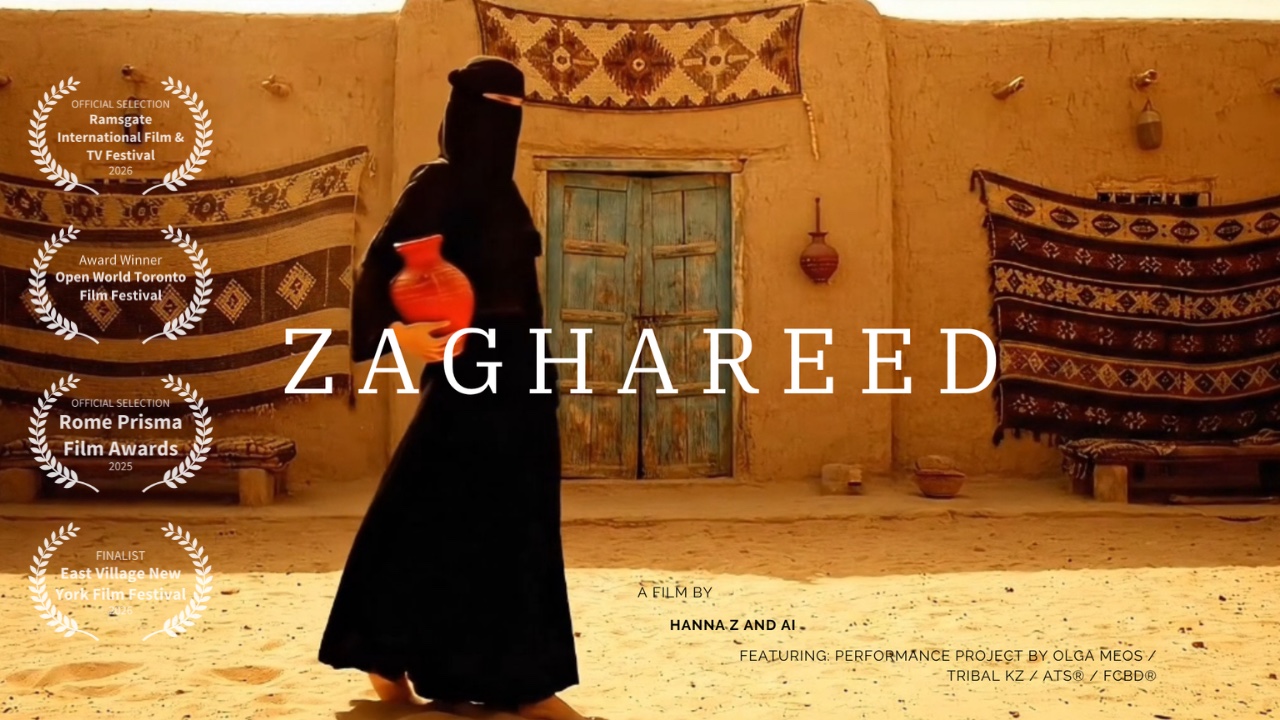 ZAGHAREED film still with festival selection and award laurels